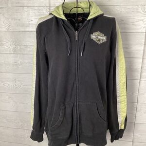 Harley-Davidson Black and Green Women's Hoodie